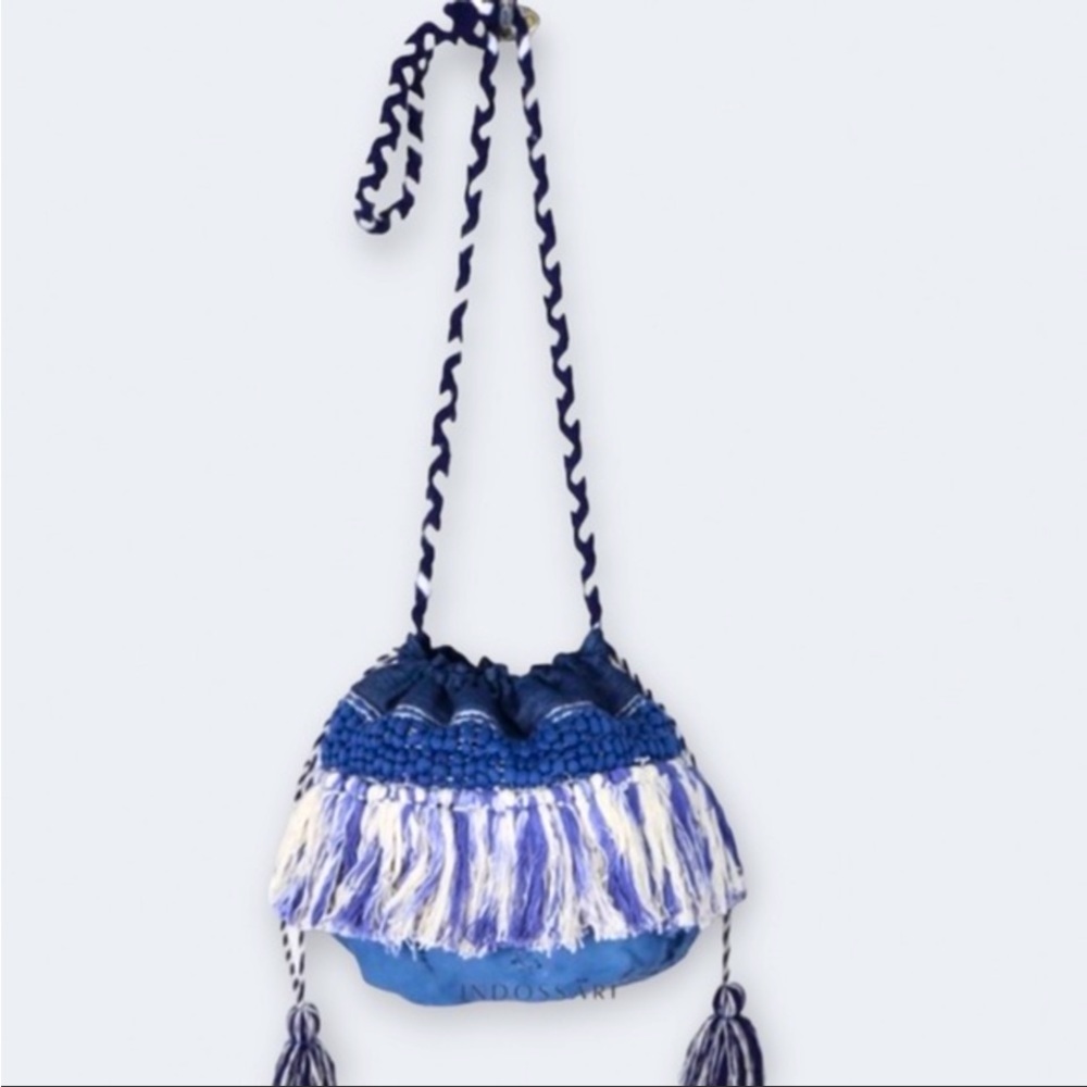 LUXE BOHO FRINGED DRAWSTRING TASSEL CROSSBODY BAG! NWT